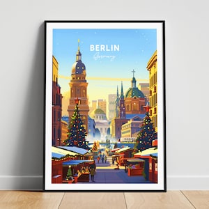 Reisafdruk Berlijn - Reisposter Duitsland, poster Berlijn, poster Berlijn Duitsland, gepersonaliseerd cadeau, huwelijkscadeau, aangepaste tekst