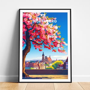 Nuremberg travel print - Germany travel poster, Nuremberg poster, Nuremberg Germany poster, Personalized Gift, Wedding gift, Custom Text