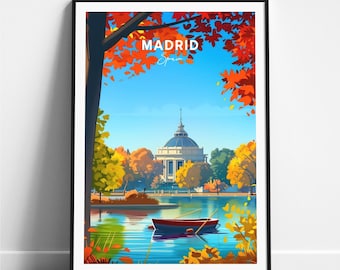 Madrid travel print - Spain travel poster, Madrid poster, Madrid Spain poster, Personalized Gift, Wedding gift, Custom Text