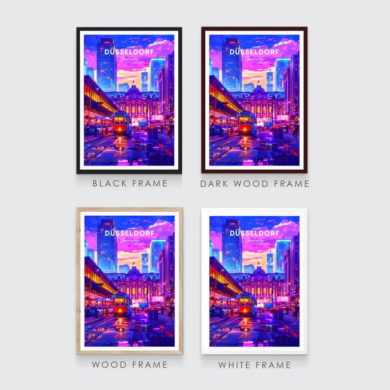 Düsseldorf Travel Print Germany Travel Poster, Düsseldorf Poster