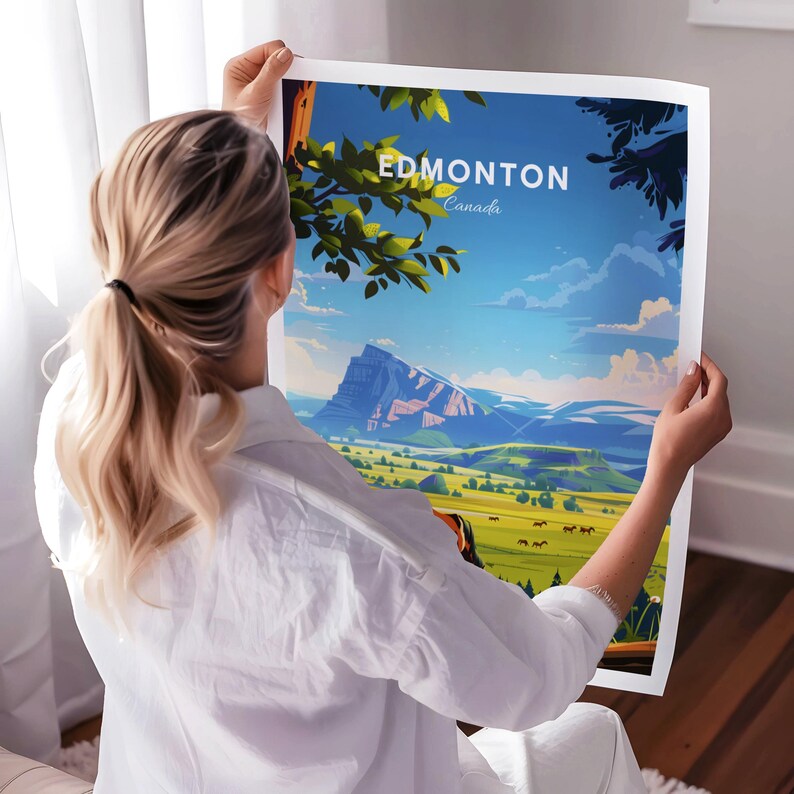 Edmonton Travel Print Canada Travel Poster, Edmonton Poster, Edmonton