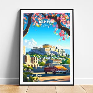 Athens travel print - Greece travel poster, Athens poster, Athens Greece poster, Personalized Gift, Wedding gift, Custom Text
