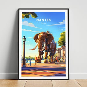 Impressão de viagem de Nantes - pôster de viagem da França, pôster de Nantes, pôster de Nantes França, presente personalizado, presente de casamento, texto personalizado