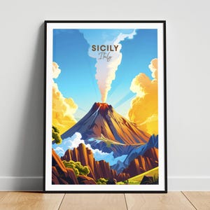 Sicily travel print - Italy travel poster, Sicily poster, Sicily Italy poster, Personalized Gift, Wedding gift, Custom Text