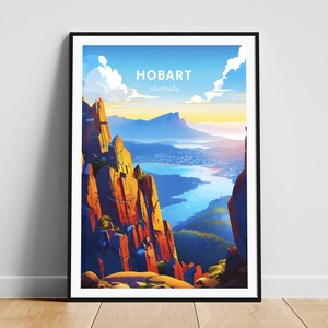 Hobart travel print - Australia travel poster, Hobart poster, Hobart Tasmania poster, Personalized Gift, Wedding gift, Custom Text
