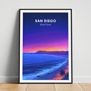 San Diego travel print - United States wall art, San Diego poster, California poster, Personalized Gift, Wedding gift, Custom Text
