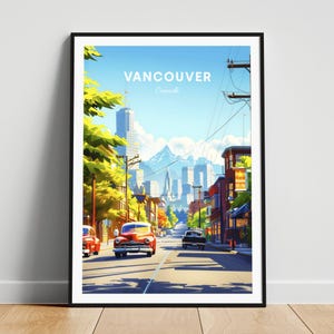 Vancouver travel print - Canada travel poster, Vancouver poster, Vancouver british poster, Personalized Gift, Wedding gift, Custom Text