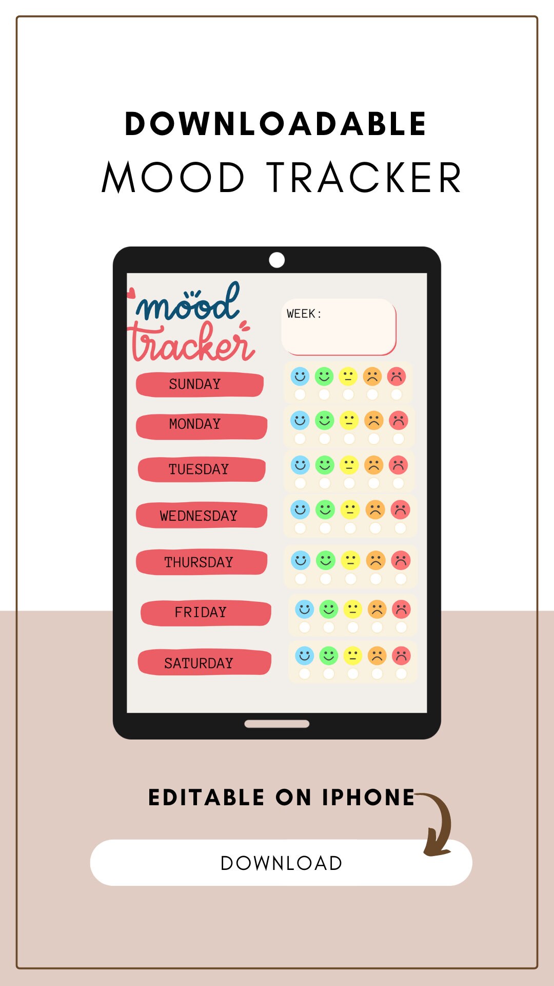Printable Mental Health Mood Tracker Start Your Healing Journey Today ...