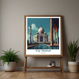 Taj Mahal Travel Print, India Print, India Wall Art, Travel Poster, Wall Art, Home Decor, Birthday Gift, Digital Print, Digital Downloads
