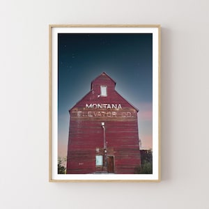 Starry Night Sky and Grain Elevator Photograph - Grain Elevator Art - Western Wall art - Western Prints - Night Photography - Large wall art