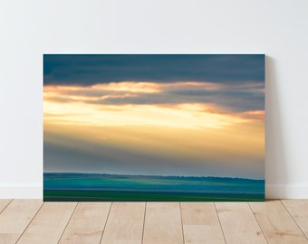 Montana Meadow Sunset Photography – Rural Landscape Print - Large wall art - Nature Clouds Dreamy Meadow