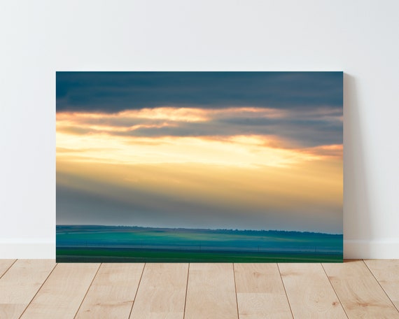 Colorful Meadow and Sky Landscape Print - Landscape wall art - panoramic wall art - nature wall art - living room wall art- bedroom wall art