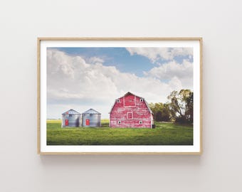 Rustic Red Barn and Countryside Landscape Photography - Western Art - Barn Wall Art - Rustic Prints - Western Wall Art - Americana wall art