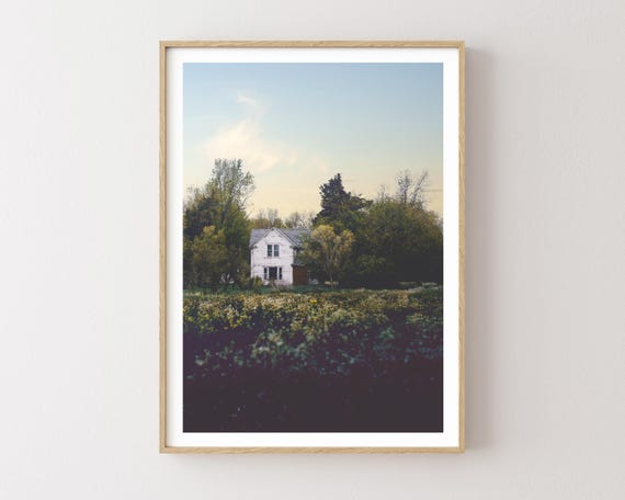 "Love Letters" - Abandoned White Farmhouse in South Dakota Field - Rural Americana Wall Art - Rustic Country Landscape Photography Print
