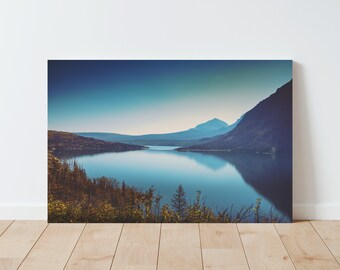 Dreamy Mountain Lake Landscape Photography - Glacier National Park - St Mary Lake - Mountain wall art - landscape wall art - large wall art