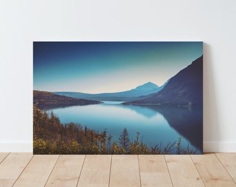 Dreamy Mountain Lake Landscape Photography - Glacier National Park - St Mary Lake - Mountain wall art - landscape wall art - large wall art