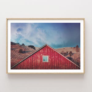 Rustic Red Barn Photography Print - Rustic Decor - Farmhouse Decor - nature wall art - Americana Living Room Prints - Western Art Prints