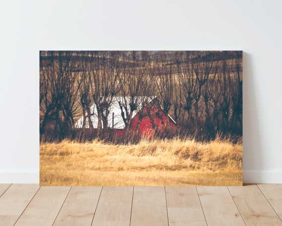 Red Barn and Western Landscape Photography - Western Wall Art - Barn wall art - Large wall art - Barn Print - Americana wall art - rustic