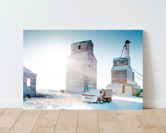 "Waiting on Winter" - Winter Grain Elevator Landscape Photography
