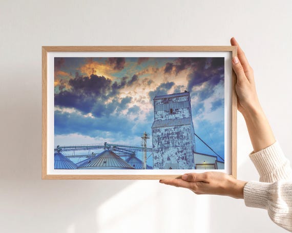 "Molt Farmers Elevator" - Sunset Sky and Grain Elevator Photography