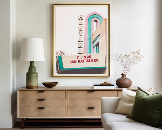 Fine Art Vintage Theater Sign Photography - Western Decor - Montana Wall art - Large wall art - Rustic Decor - Rustic wall art - Boho Prints