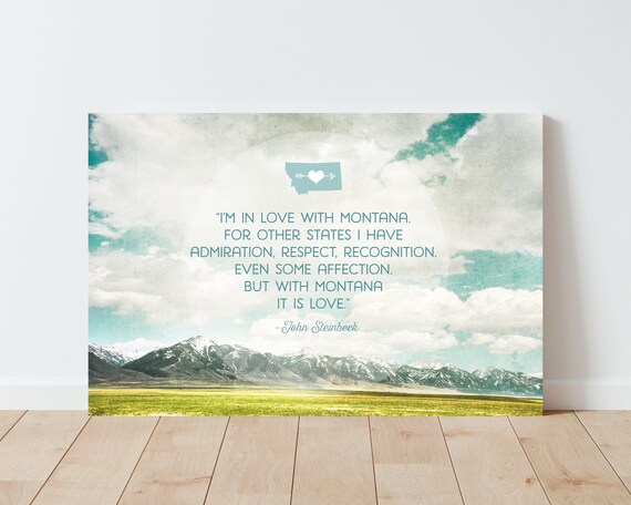 Steinbeck Montana Quote Wall Art - Quote Wall Art - farmhouse decor - montana wall art - large wall art - mountain wall art - cabin decor