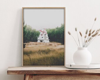 Landscape Wall Art - Windmill Wall Art - rustic Decor - Farmhouse Decor - Nature art - Living room wall art - cabin decor - large wall art