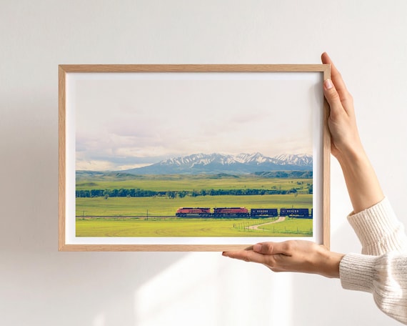 "The Afternoon Train" - Colorful Train and Mountains Landscape Photography