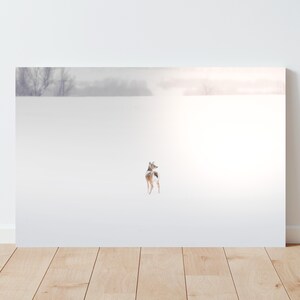 Deer in Snowy Winter Landscape Photography - Nature Photography - Western wall art - large wall art - Wildlife wall art - Dreamy Landscape image 9