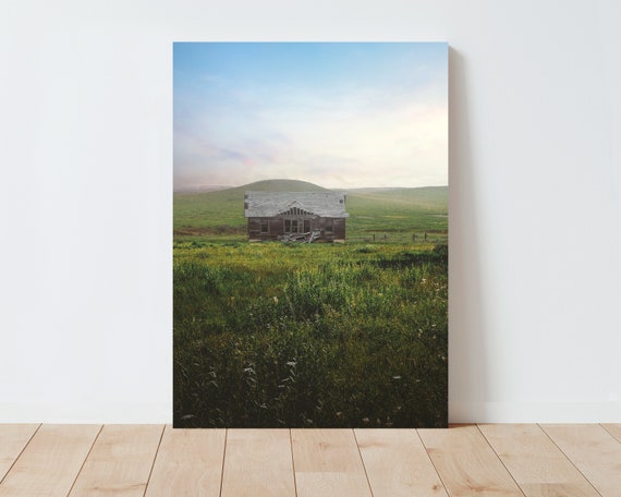 Abandoned Farmhouse and Dreamy Countryside Landscape - Rural Landscape - Farmhouse Decor - Rustic Wall Decor - Nature wall art - bedroom art