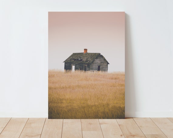 Abandoned Farmhouse Landscape Photography - Western Decor - Western Art - Western Prints - Dreamy Sky - Boho - Farmhouse - Decor - Rustic