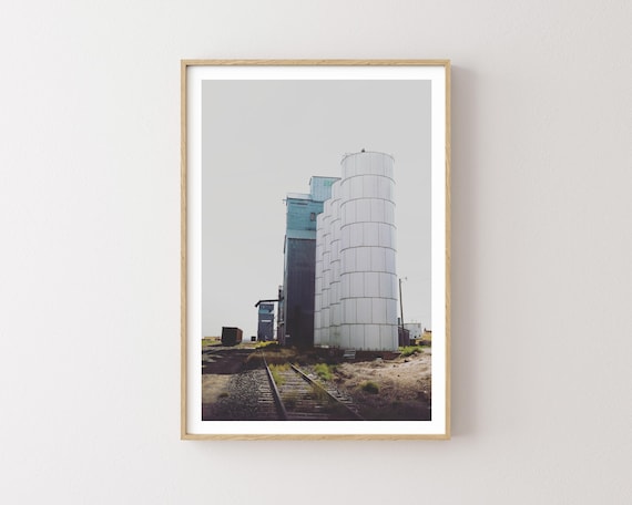 "Fading Tracks" - Rustic Western Grain Elevator Photography