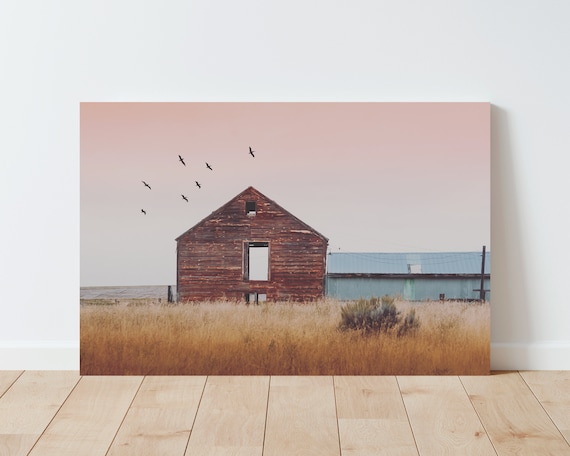 Old Barn and Dreamy Landscape Photography - Rural Landscape - Americana Wall Art - Barn Photography - Barn wall art - rustic decor - western