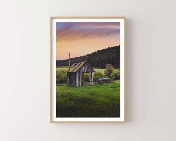 "Still Like Stone" - Rustic Wood Barn and Summer Landscape Photography