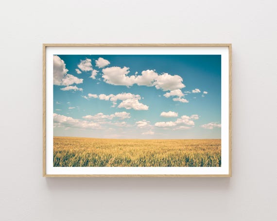 "Spacious Skies" - Peaceful wheat field landscape photography