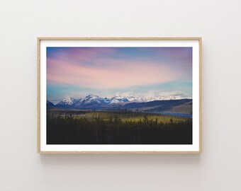 Glacier National Park Sunset Photography - Mountain Print - Nature - Large wall art