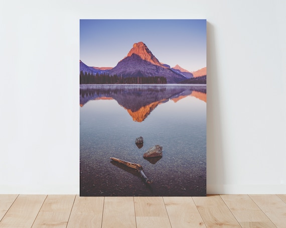 Colorful Mountain Lake Photography Print - Glacier Park - Mountain Wall Art - Landscape - Large Wall Art - Western Decor - Boho Decor - sky