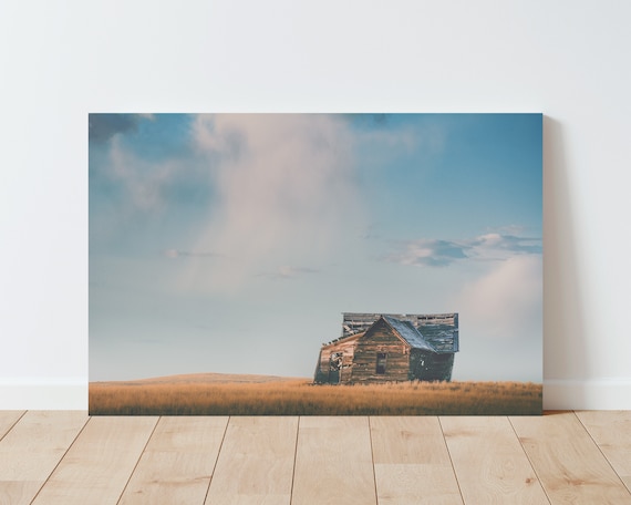 Abandoned Farmhouse and Landscape Photography Print - Rustic Decor - Farmhouse Decor - Landscape wall art - Western Decor - Western wall art