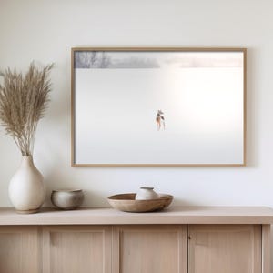 Deer in Snowy Winter Landscape Photography - Nature Photography - Western wall art - large wall art - Wildlife wall art - Dreamy Landscape image 6