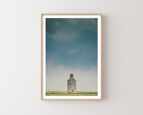 "To the Sky" - Rustic Grain Elevator and Western Landscape photography, large wall art