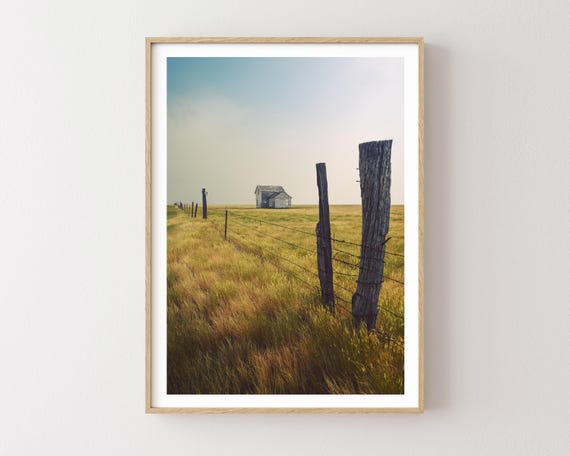 "Borderline" - Montana Farmhouse Photographic Print – Rustic Western Landscape - Farmhouse Barndomium Style Decor - Large wall art