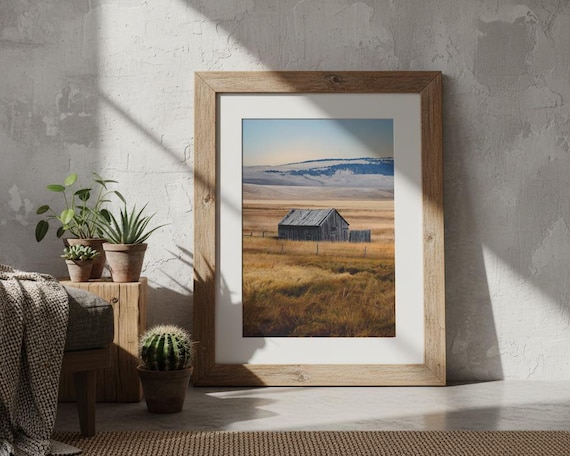"Dear Miss" - Rustic Weathered Barn Landscape Photography, Western Wall Art