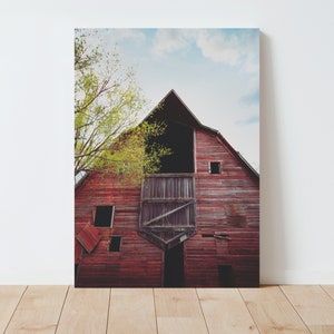 Rustic Red Barn Photography Print - Barn Wall Art - Farmhouse Decor - Rustic Decor - Large wall art - Barn Print - Living Room Wall Art