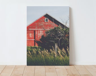 Old Red Barn Landscape Photography - Rustic Wall Art - Barn Wall Art - Western Decor - Farmhouse Decor - Living Room wall art - Nature print