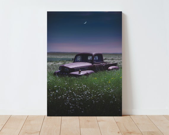 Vintage Farm Truck and Dreamy Country Landscape - Rustic decor - Farmhouse Decor - Western Decor - Nature Photography - Landscape wall art