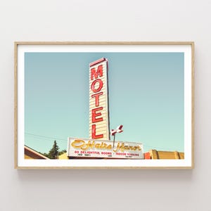 Mid Century Modern Motel Sign Photography - Western Decor - Western wall art - Vintage Signage - Rustic wall art - Rustic Decor - Vintage