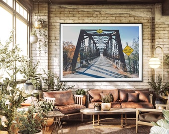 Rustic Bridge and Western Landscape Photography - Western Rustic Decor - Western wall art - large wall art - old bridge wall art - nature