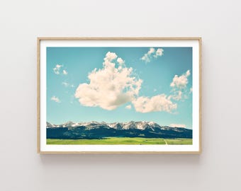 Colorful Mountain Landscape Photography - Peaceful Landscape - Western Landscape - western wall art - large wall art - nature print - clouds