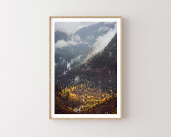 "Glacier Valley Fall" - Beautiful Foggy Mountain Landscape Photography