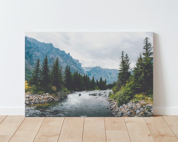 Mountain Landscape Photography - Mountain Wall Art - Western Wall Art - Western Decor - Montana - Nature Wall Art - Boho Decor - River - sky